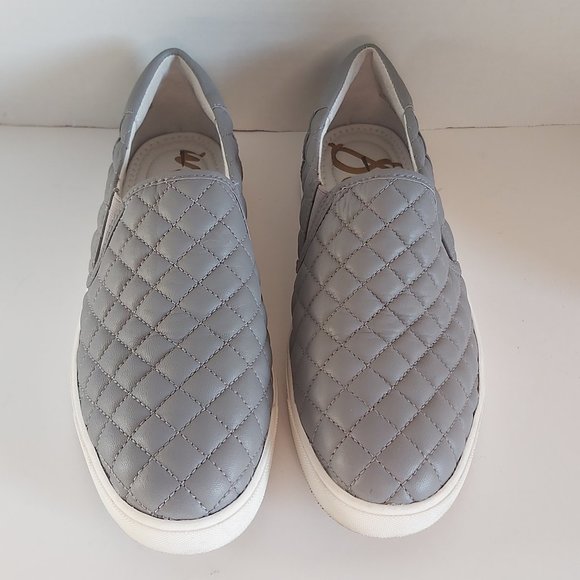Sam Edelman Ezzie grey quilted leather sneaker - Picture 2 of 12